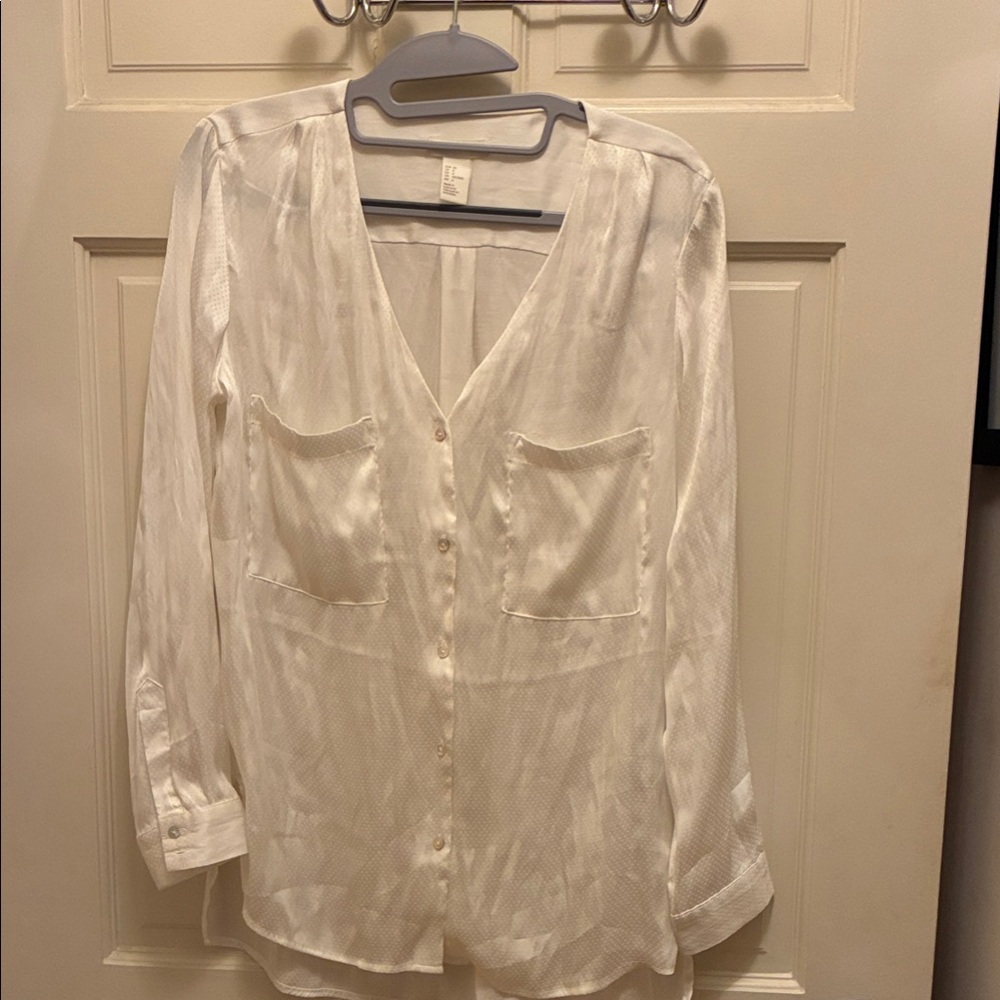 H&M Cream Button-Up Blouse